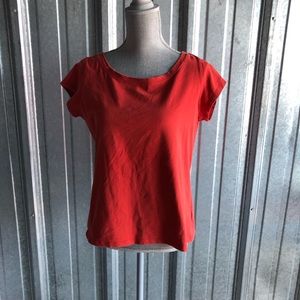 Eileen Fisher Orange Organic Cotton Tee Sz L